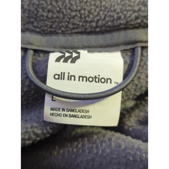 All In Motion Sweatshirt 1/4 Zip Drawstring Hoodie Men's Large Fleece Gray - Picture 7 of 10
